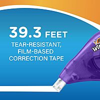 BIC Wite-Out Brand EZ Correct Correction Tape, 19.8 Feet, 4-Count Pack of White Correction Tape, Fast, Clean and Easy to Use Tear-Resistant Tape Office or School Supplies
