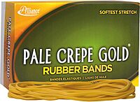 Alliance Rubber 21405 Pale Crepe Gold Rubber Bands Size #117B, 1 lb Box Contains Approx. 300 Bands (7" x 1/8", Golden Crepe) 7 x 1/8 inches