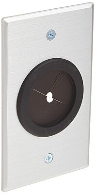 C2G Legrand Cable Pass Through with Rubber Grommet, Grommet Wall Plate Works as Pass Through Wall Plate, Brushed Aluminum