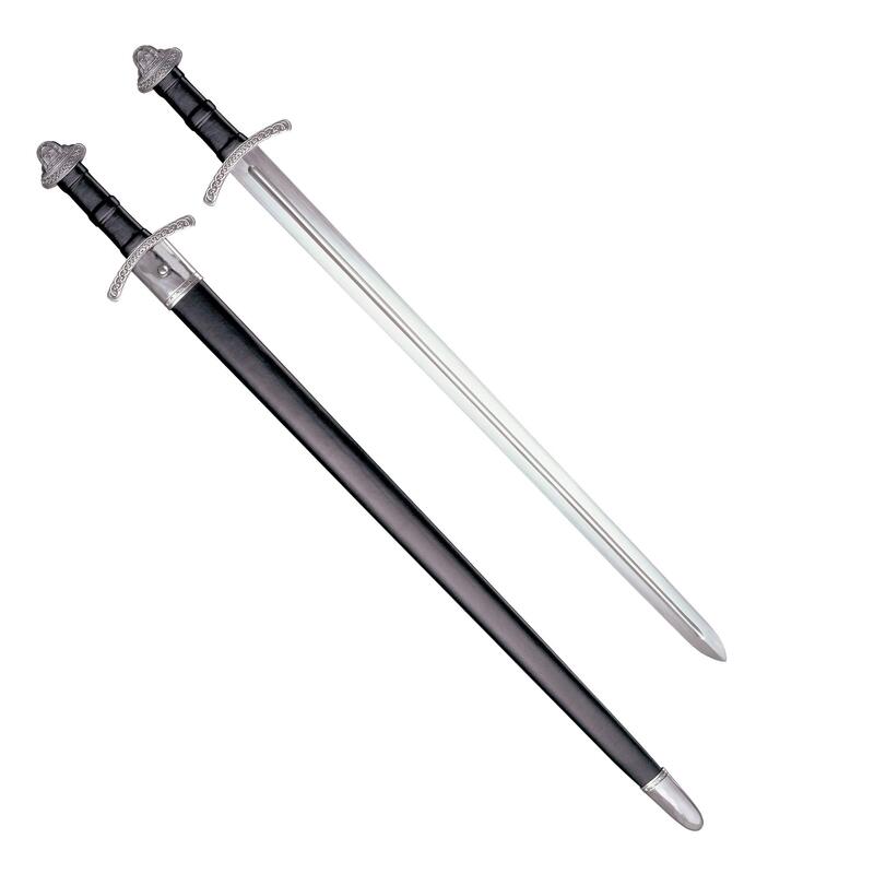 Cold Steel Viking Sword with Leather and Wood Scabbard Black