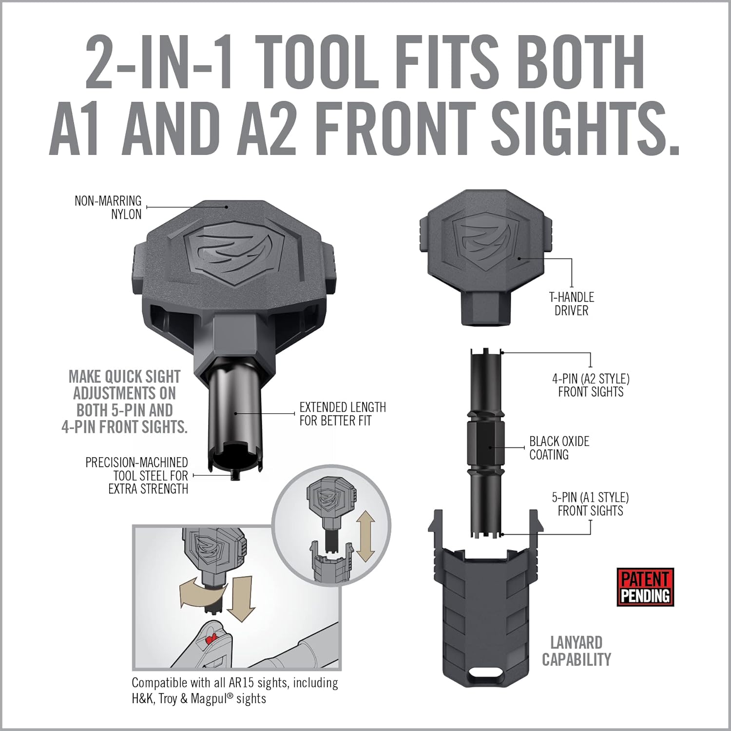 REAL AVID AR15 FRNT Sight ADJSTR PRO