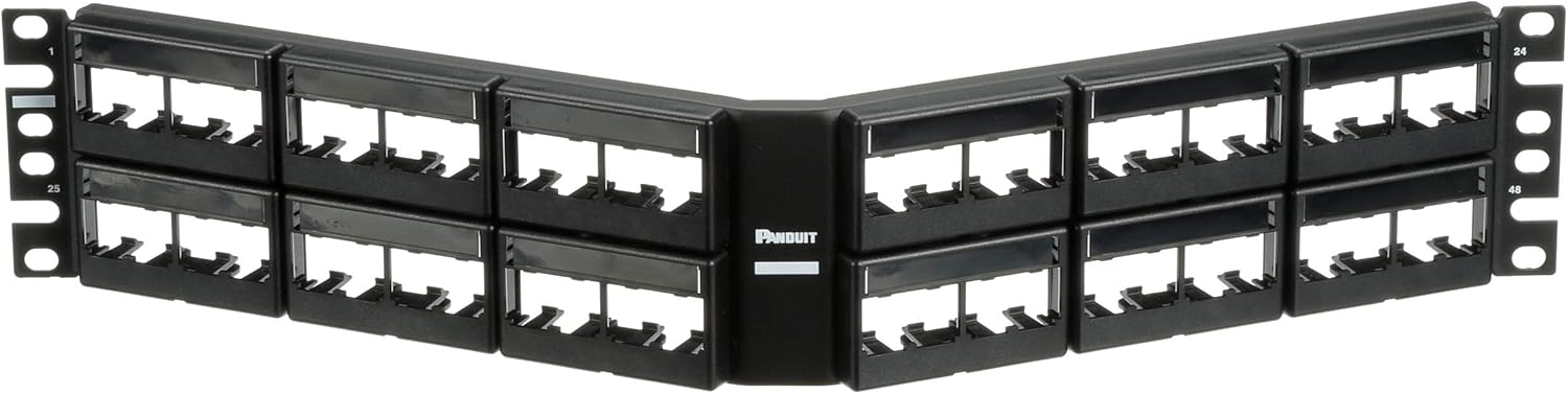 Panduit CPPLA48WBLY Angled 48-Port Patch Panel, Black