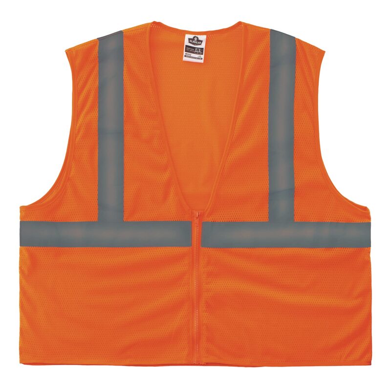 ERGODYNE GloWear High-Visibility Safety Vest, Mesh, Orange, 4X/5X (ANSI Class 2)