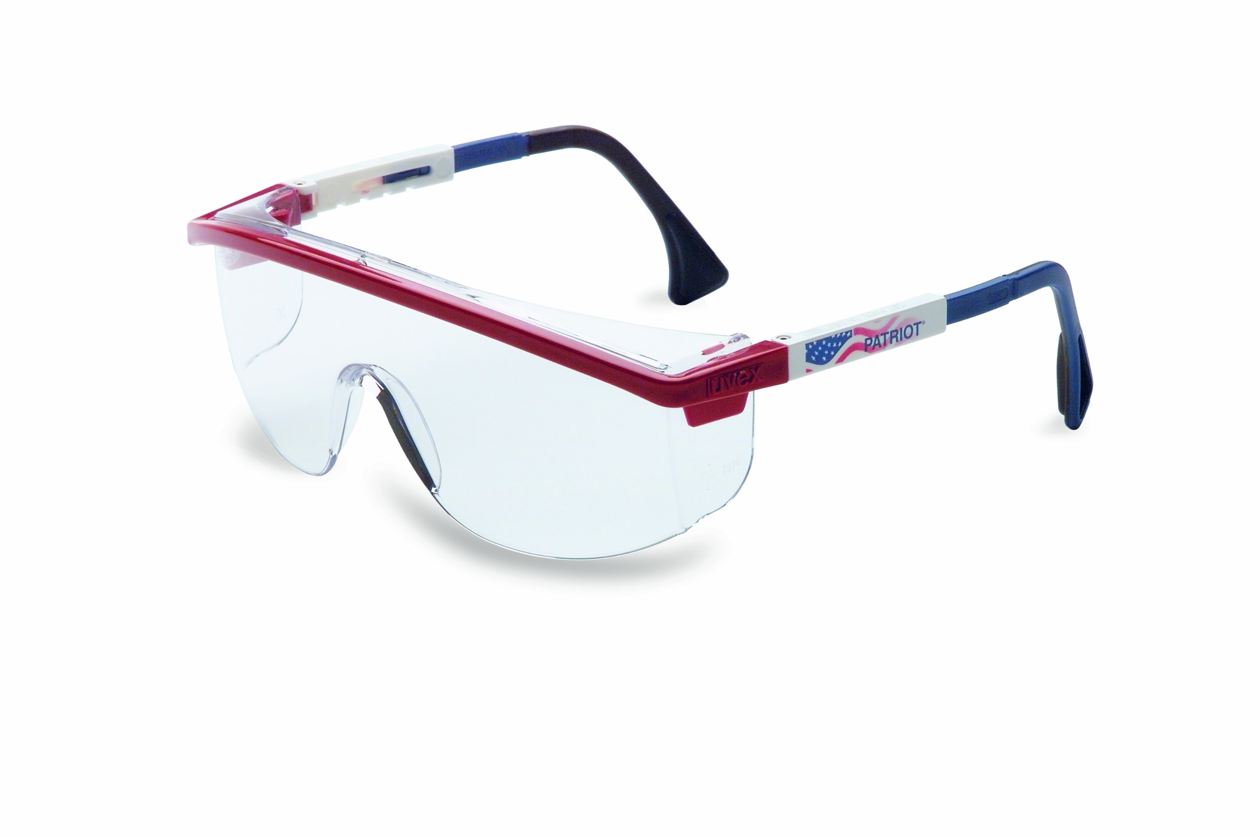 UVEX by Honeywell 763-S1169C Astrospec Series 3000 Safety Eyewear, Patriot RWB Frame, Clear Lens, Uvextreme Anti-fog Coating