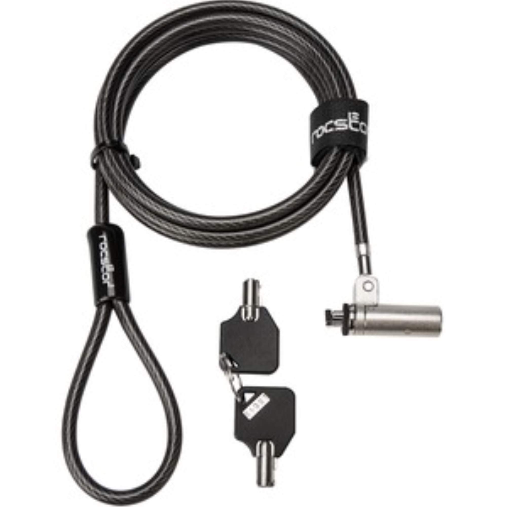 Rocbolt R20 Slim Security Cable with Key Lock and (2) Keys - 10mm Lock Head for Thinnest Laptop
