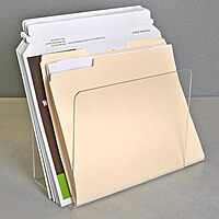 Azar Displays Clear Acrylic Lateral Desk File Holders, Pack of 4