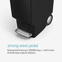 simplehuman 40 Liter / 10.6 Gallon Slim Kitchen Step Trash Can With Secure Slide Lock