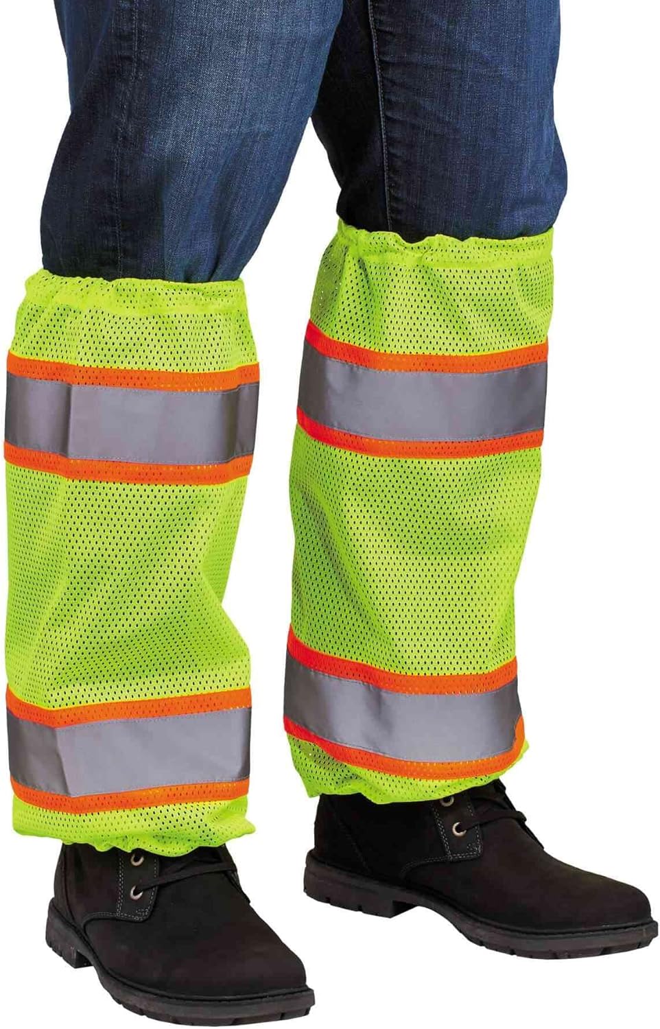 Ergodyne unisex-adult Glowear 8009 Hi-vis Two-tone Mesh Leg Gaiters - Class E One Size Lime