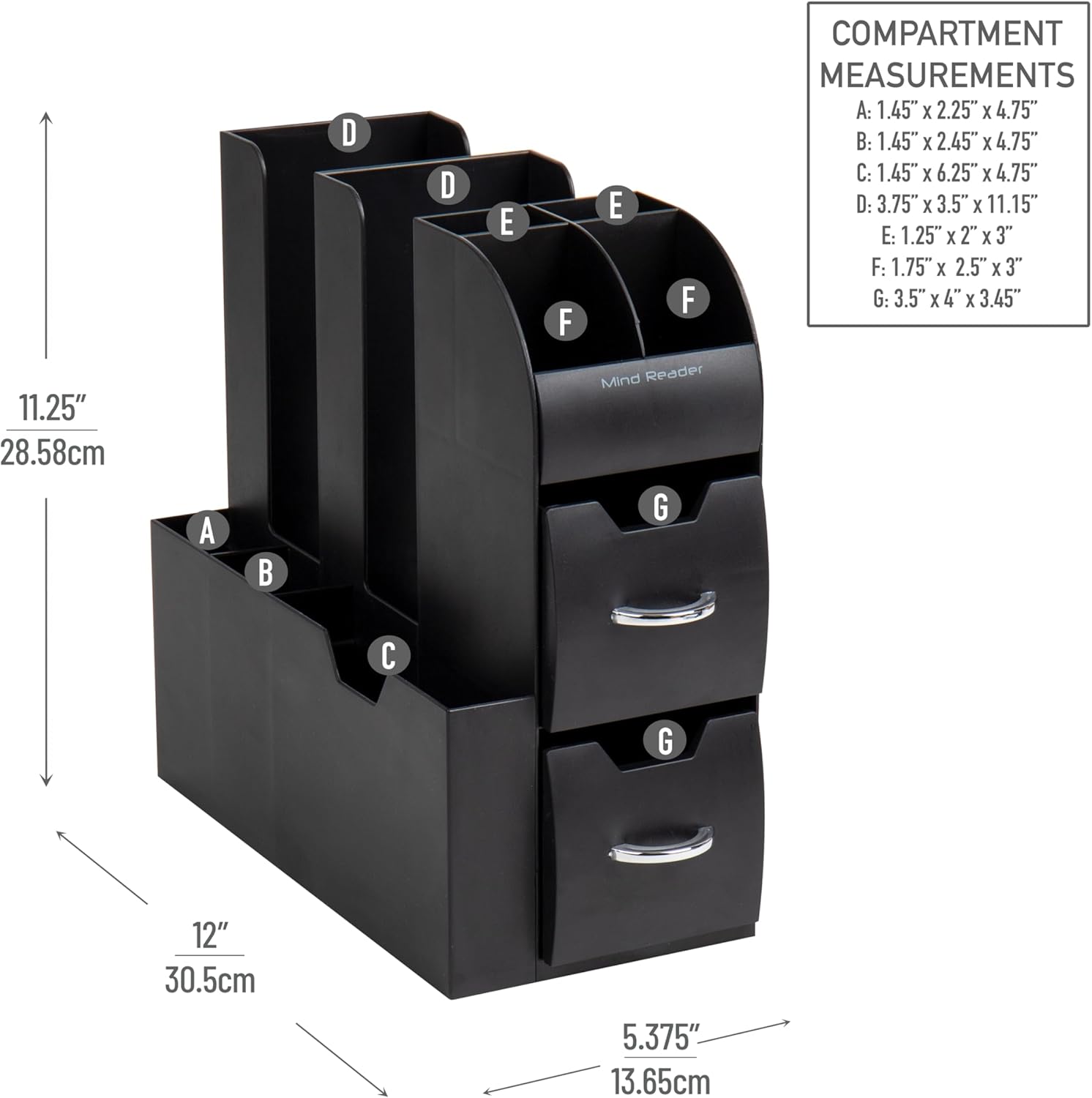 MIND READER Cup and Condiment Station Countertop Organizer
