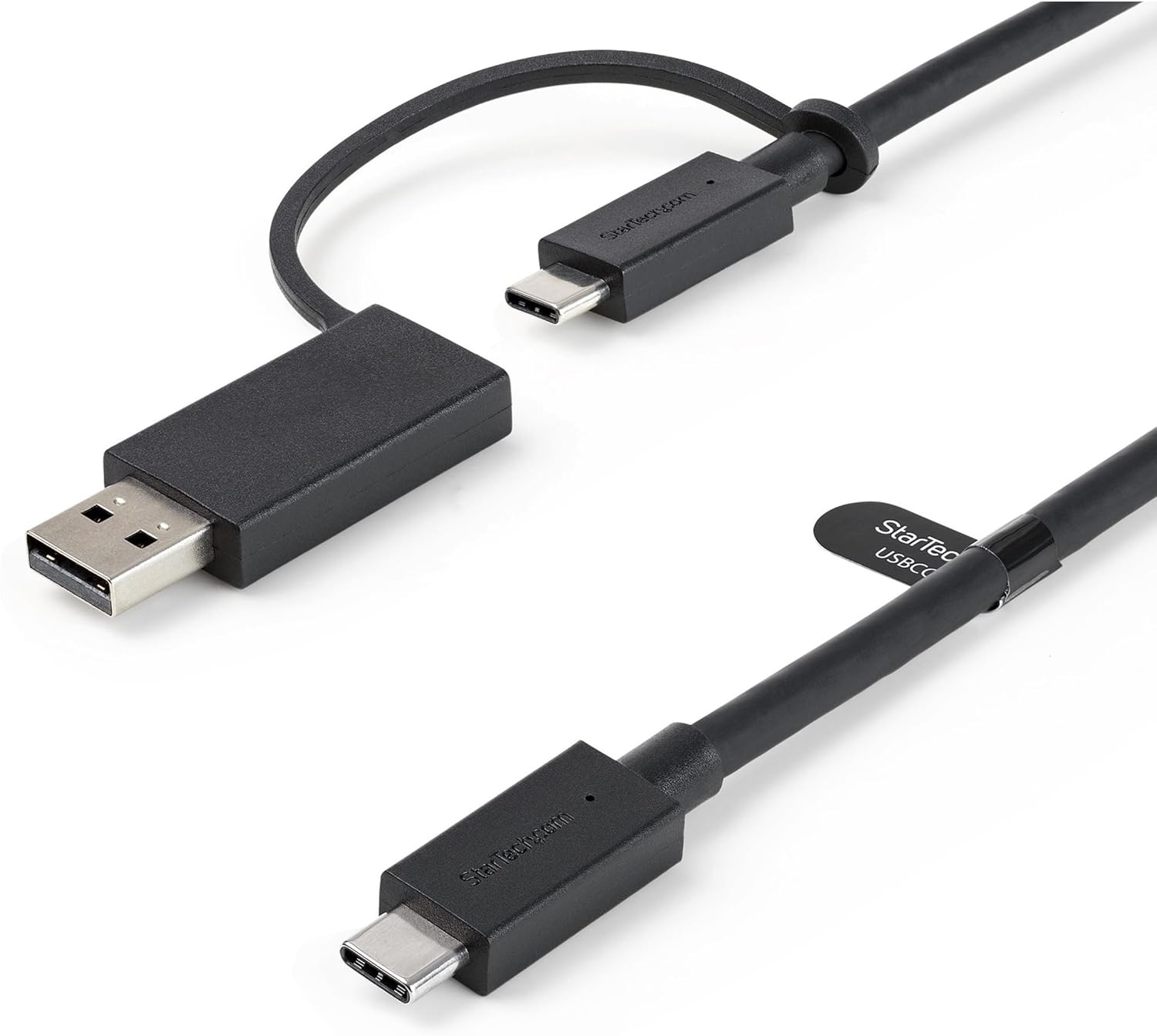StarTech.com 3ft/1m USB-C Cable with USB-A Adapter Dongle, USB-C to C (10Gbps/PD), USB-A to C (5Gbps)