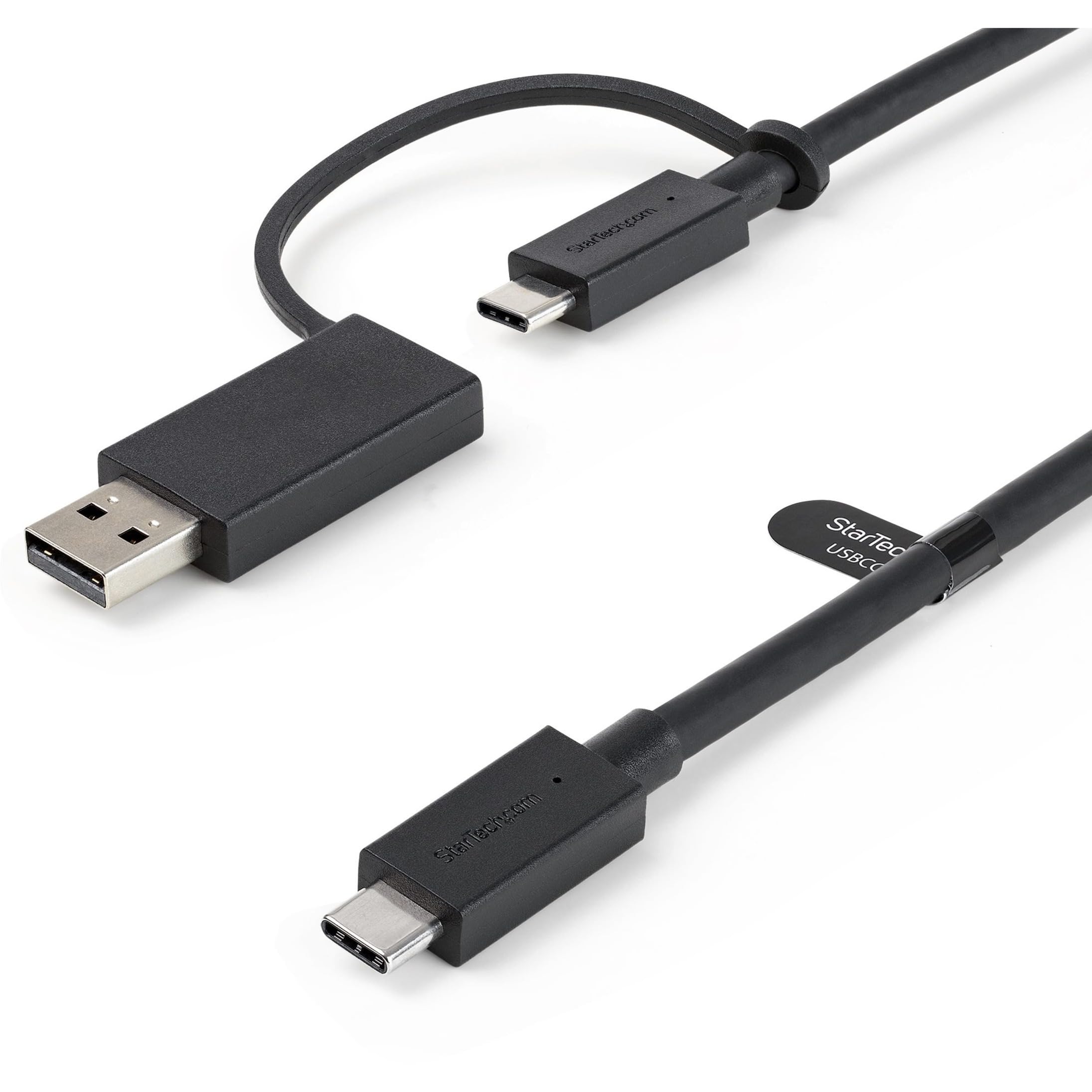 StarTech.com 3ft/1m USB-C Cable with USB-A Adapter Dongle, USB-C to C (10Gbps/PD), USB-A to C (5Gbps)