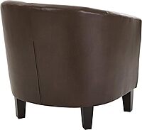 OSP Home Furnishings Ethan Tub Accent Chair with Dark Espresso Wood Legs, Cocoa Faux Leather