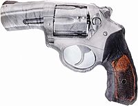 Caliber Gourmet Hug Soft Tactical Revolver Gun Cushion Pillow, Cotton, Plush Stuffed, Throw Pillow, Gun Lovers, Decorative,Multi,One Size