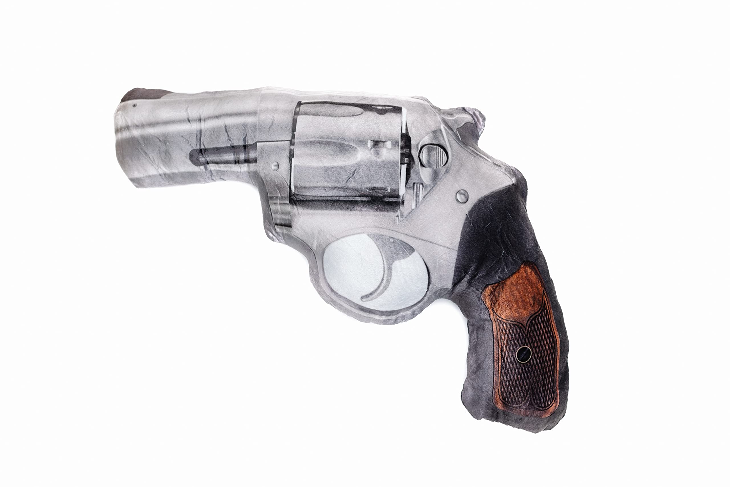 Caliber Gourmet Hug Soft Tactical Revolver Gun Cushion Pillow, Cotton, Plush Stuffed, Throw Pillow, Gun Lovers, Decorative
