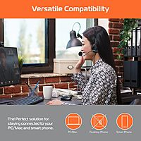 Spracht ZUM3500 Stereo 3.5mm and USB Dual Ear Universal Headset with Microphone | Office Headset for Computer, Smartphones & Tablets | Plug-and-Play, no Drivers |The Ultimate USB Headset Experience