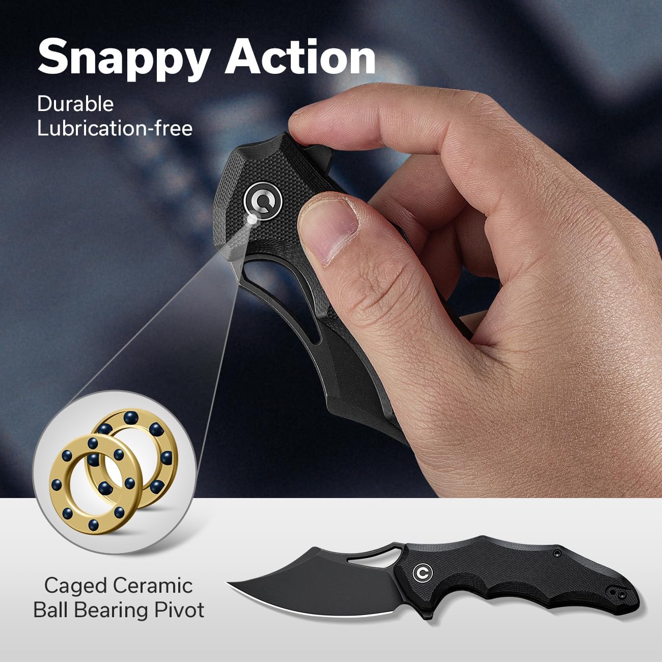 CIVIVI Chiro 3.1" Folding Pocket Knife with Flipper and G10 Handle