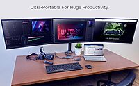 IOGEAR USB-C Triple Display Dock Station - 4K 60Hz - 2 HDMI - 1 DisplayPort - 2 USB2 - 2 USB3 - Ethernet - 3.5mm Audio
