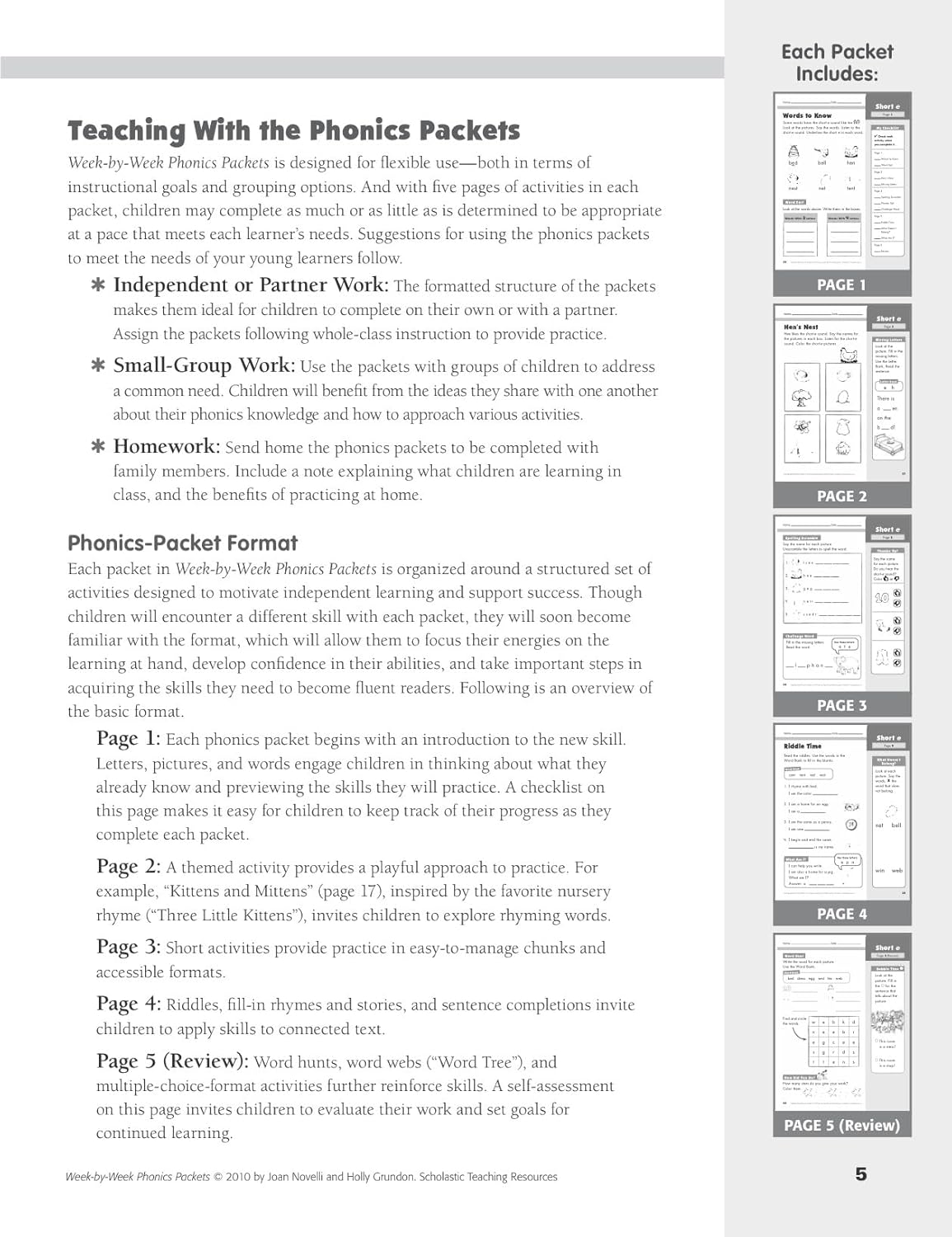 Week-by-Week Phonics Packets: 30 Independent Practice Packets That Help Children Learn Key Phonics Skills and Set the Stage