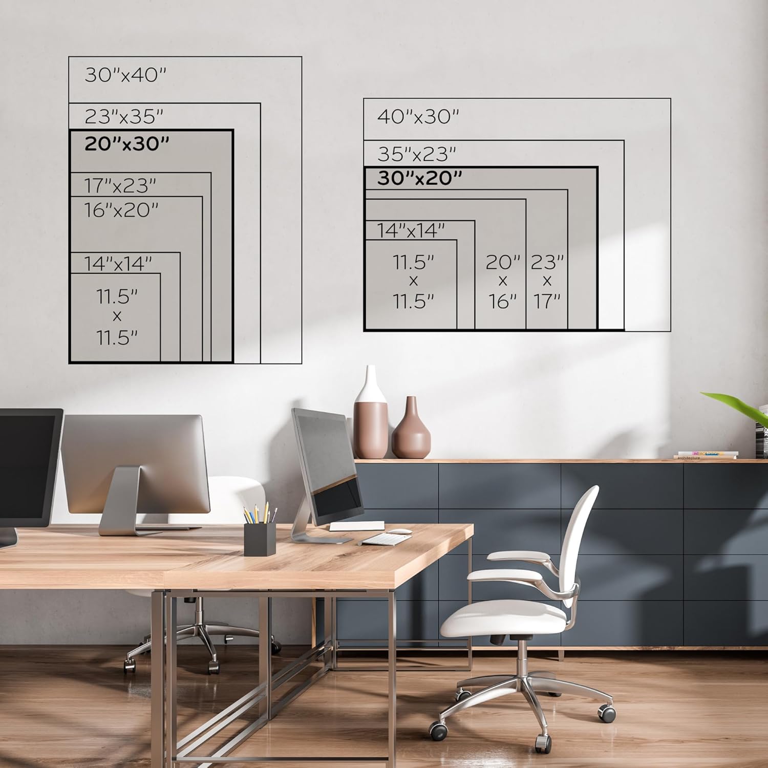 U BRANDS Magnetic Dry Erase Calendar Board, White Wood Frame