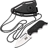 SOG Instinct Mini Small Fixed Blade Knife- 8.75 Inch x 1 Inch x 4 Inch Full Tang Adjustable Clip Belt or Boot Knife with Tactical Knife Sheath and Neck Knife Lanyard (NB1002-CP)