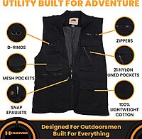 CAMPCO Humvee Utility Safari Vest - 100% Cotton Tactical Travel Vest