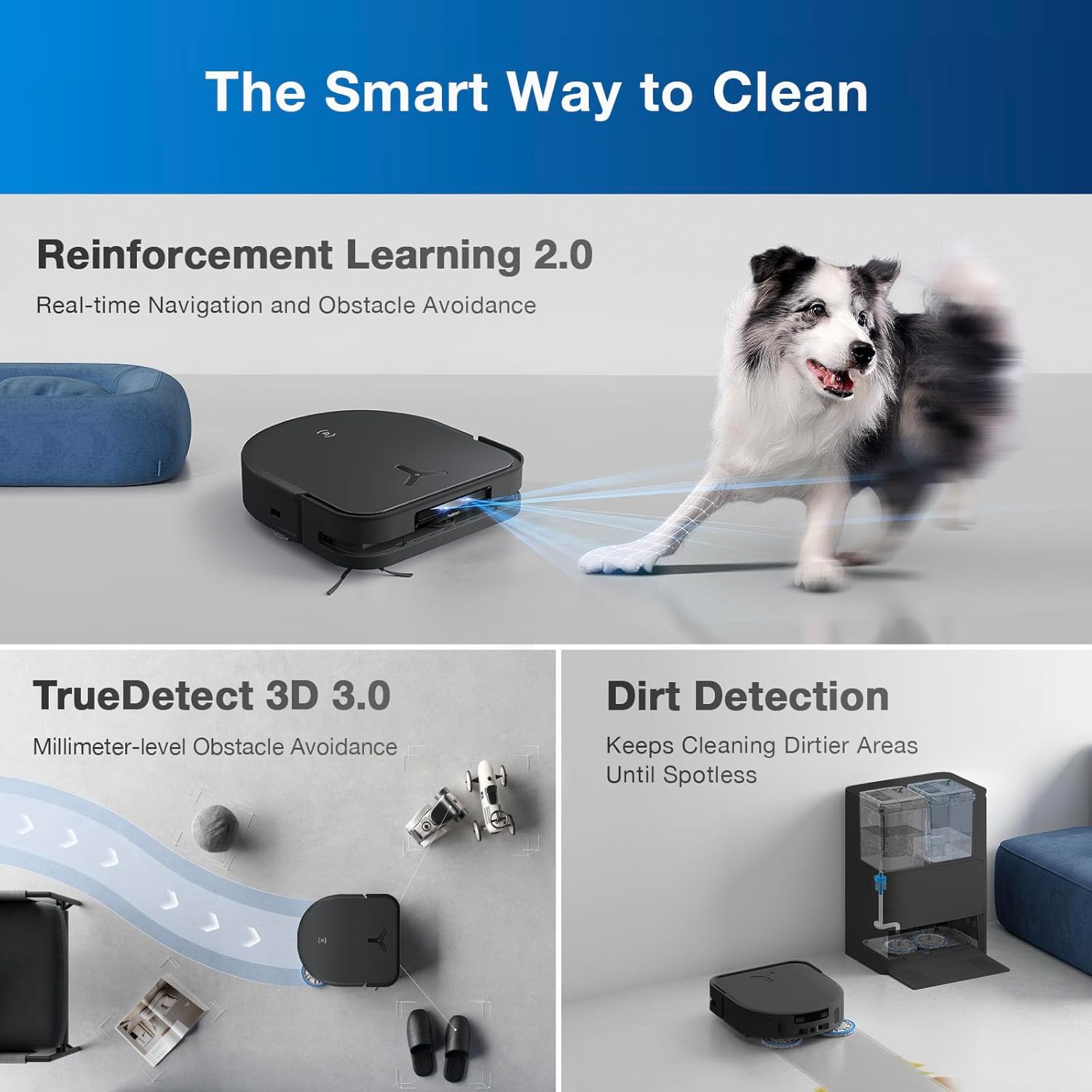Ecovacs DEEBOT X5 PRO OMNI Robot Vacuum Cleaner - OMNI Station, 12,800Pa Suction, 260min Runtime