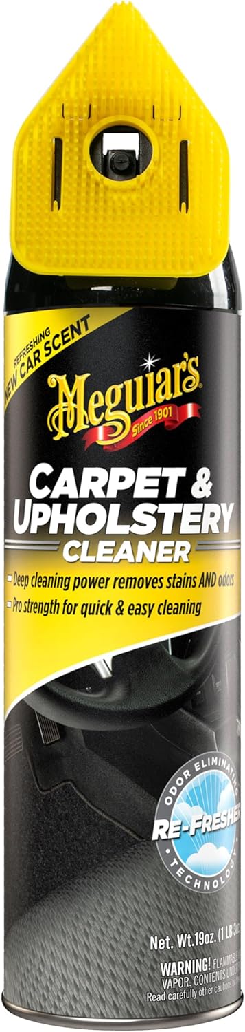 Meguiar's Carpet & Upholstery Cleaner - Spray, Pro-Strength Spot Cleaner for Carpet & Upholstery,Fights Odors, New Car Scent