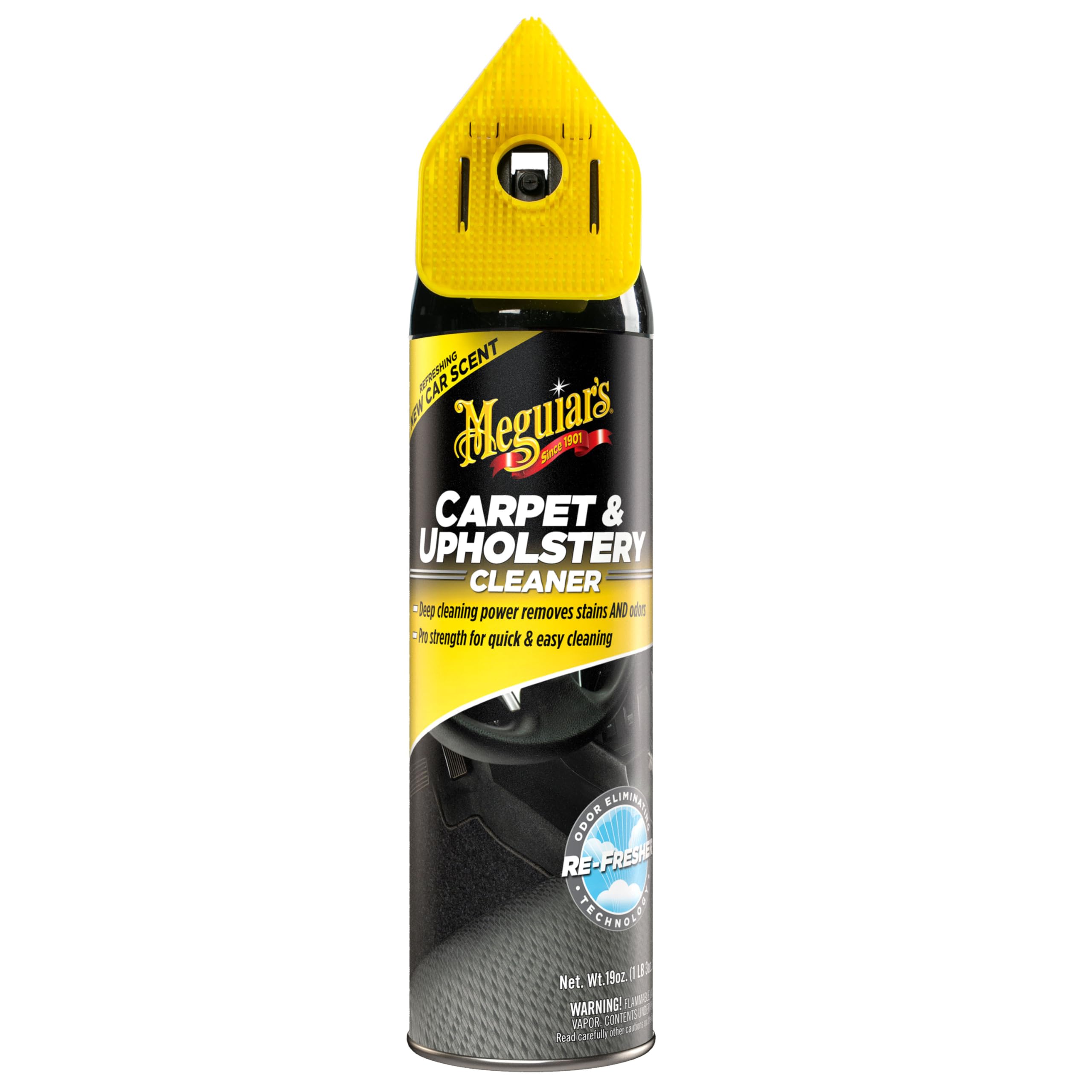 Meguiar's Carpet & Upholstery Cleaner - Spray, Pro-Strength Spot Cleaner for Carpet & Upholstery,Fights Odors, New Car Scent