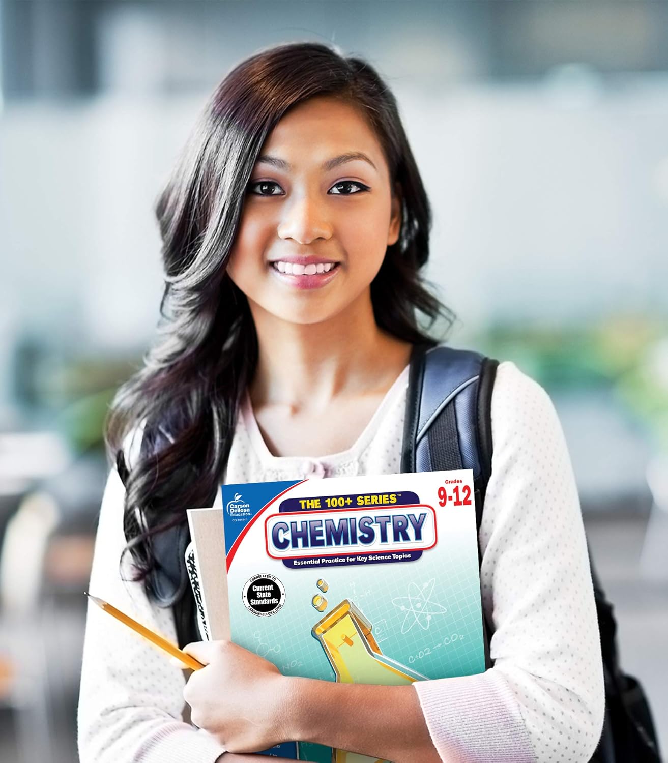 Carson Dellosa The 100 Series Chemistry Workbook, Science Book for Grades 9-12, Periodic Table, Atomic Structure