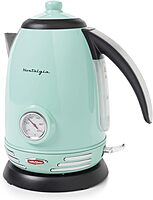 Nostalgia Retro Stainless Steel Electric Tea And Water Kettle, 1.7 Liters, Auto-Shut Off & Boil-Dry Protection