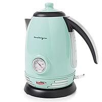 Nostalgia Retro Stainless Steel Electric Tea And Water Kettle, 1.7 Liters, Auto-Shut Off & Boil-Dry Protection