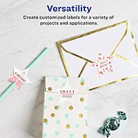 AVERY Matte White Star Labels, Sure Feed Technology, 2-1/4" x 2-3/8"