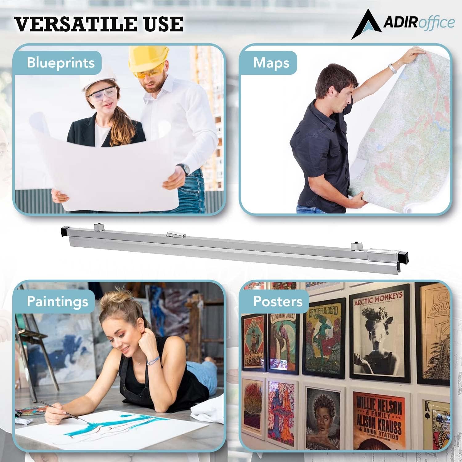 ADIR CORP. AdirOffice Aluminum Hanging Blueprint Clamps