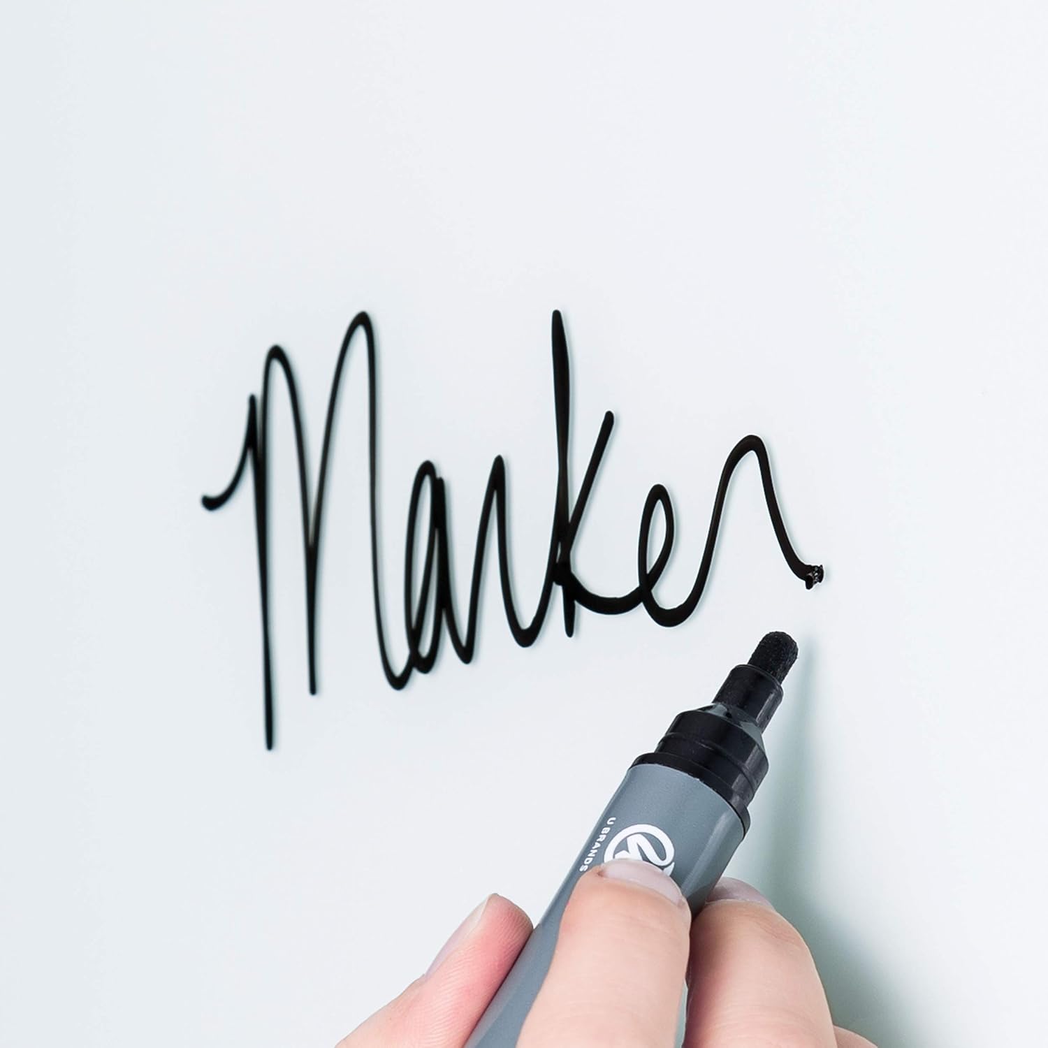 U BRANDS Magnetic Glass Dry Erase Board, White Frosted Surface, Frameless