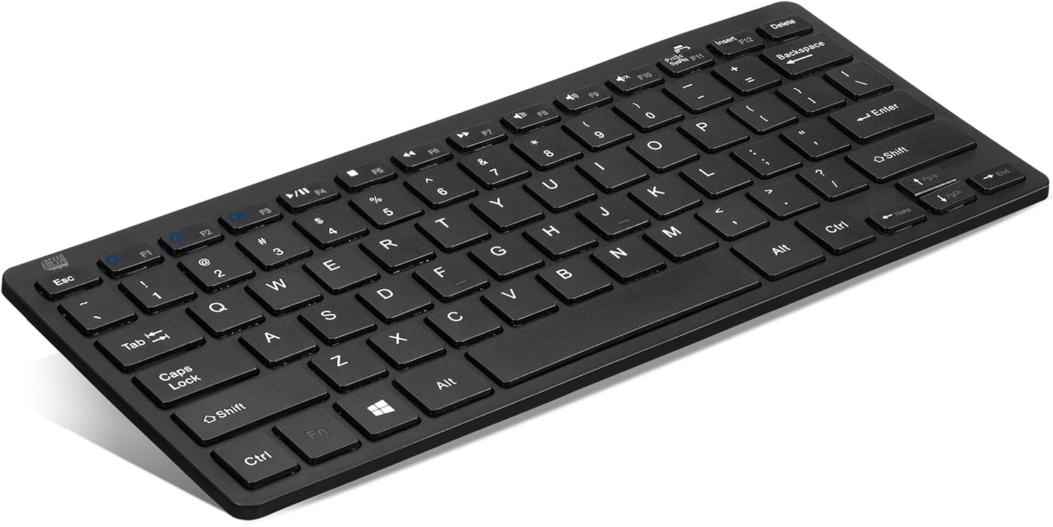 SlimTouch WKB-1100BB Bluetooth 3.0 Mini Keyboard with Scissor-Switch, Multimedia and Internet Hotkeys, 78-Key US Layout