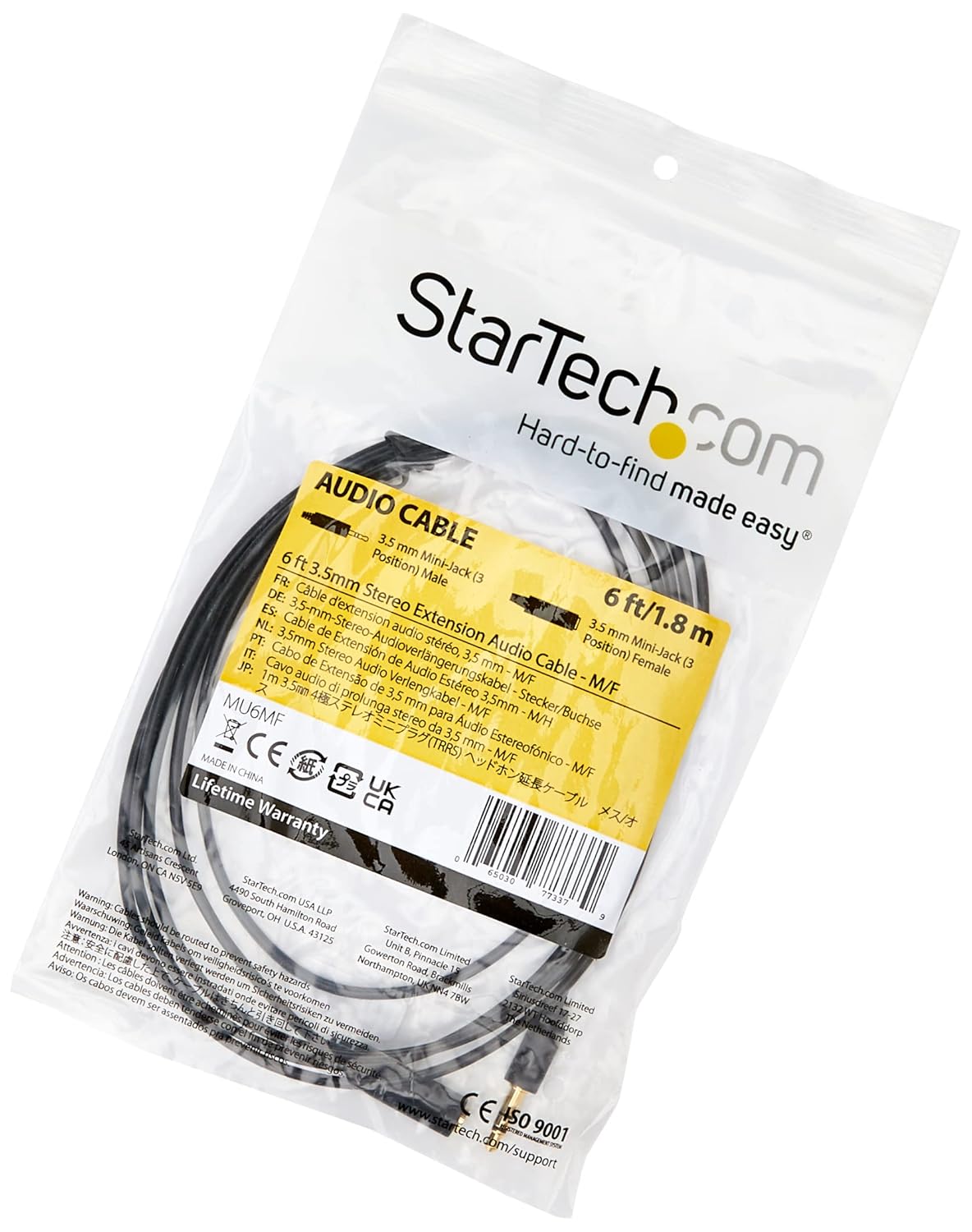 StarTech.com 3.5mm Stereo Extension Audio Cable (Male/Female)