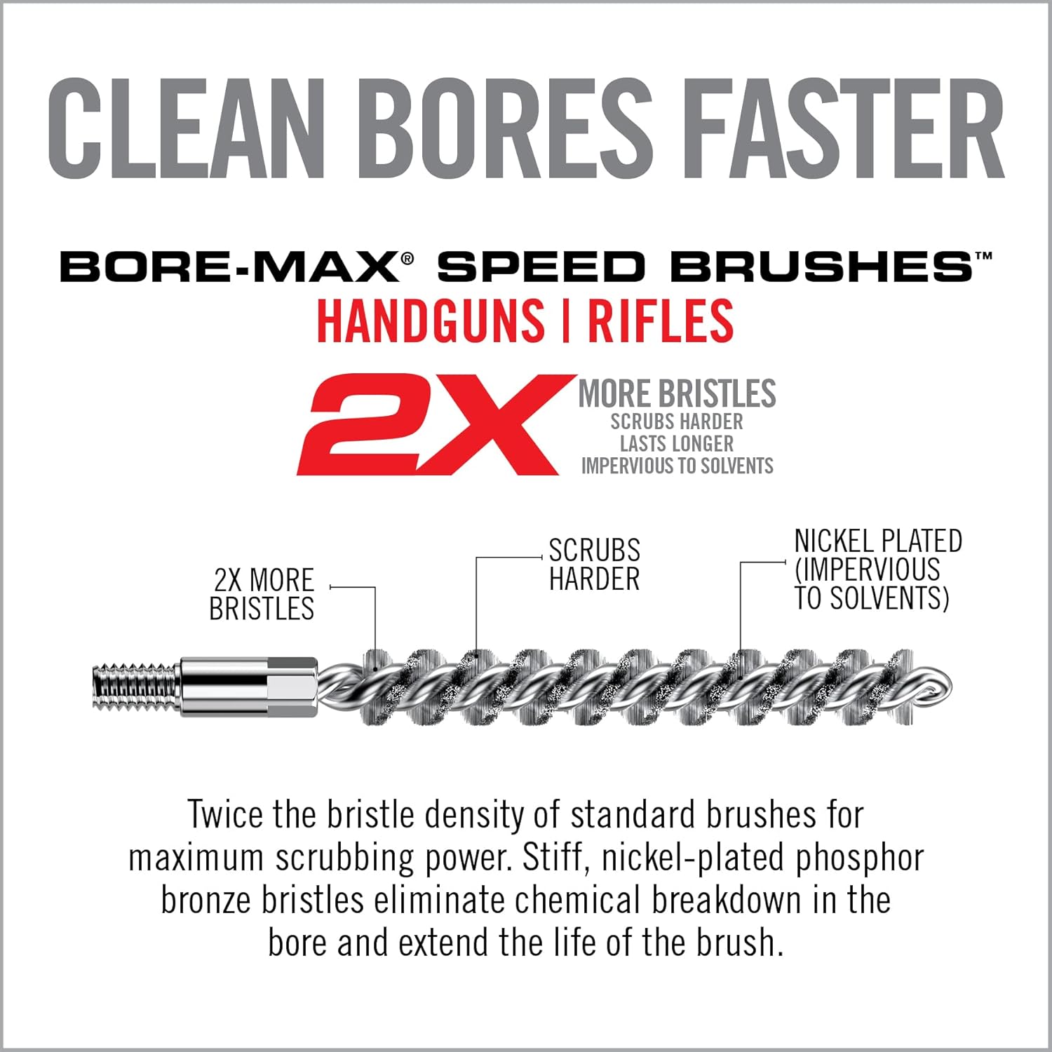 Real Avid Bore-Max Speed Brush Multi-Cal Pack - 10 Cleaning Brushes for Gun Cleaning