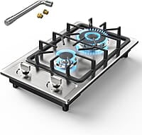 Estufa de gas de 2 quemadores, de 12 pulgadas Estufa de gas de 2 quemadores, de 12 pulgadas