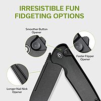 CIVIVI Chevalier II Folding Pocket Knife, Button Lock, 3.47\" Sheepsfoot Blade, Aluminum Handle