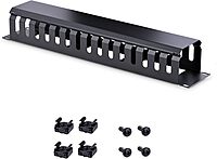 StarTech.com Horizontal 2U Server Rack Cable Management Finger Duct w/ Cover - 19" Network Rack Wire Duct Raceway Panel