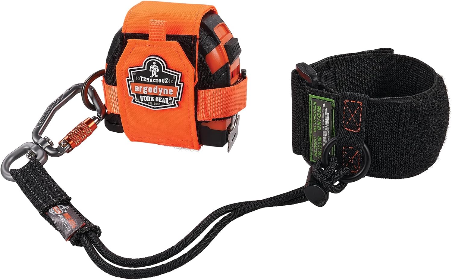 Ergodyne Squids 3123 Tool Wristband with D-Ring Tool Lanyard Tethering Attachment Point, Tool Weight Rating 5lbs