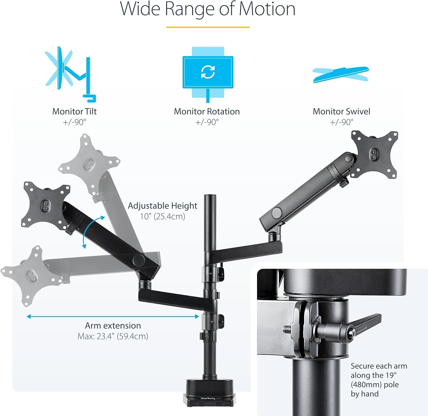 StarTech.com Desk Mount Monitor Arm (VESA 75/100)