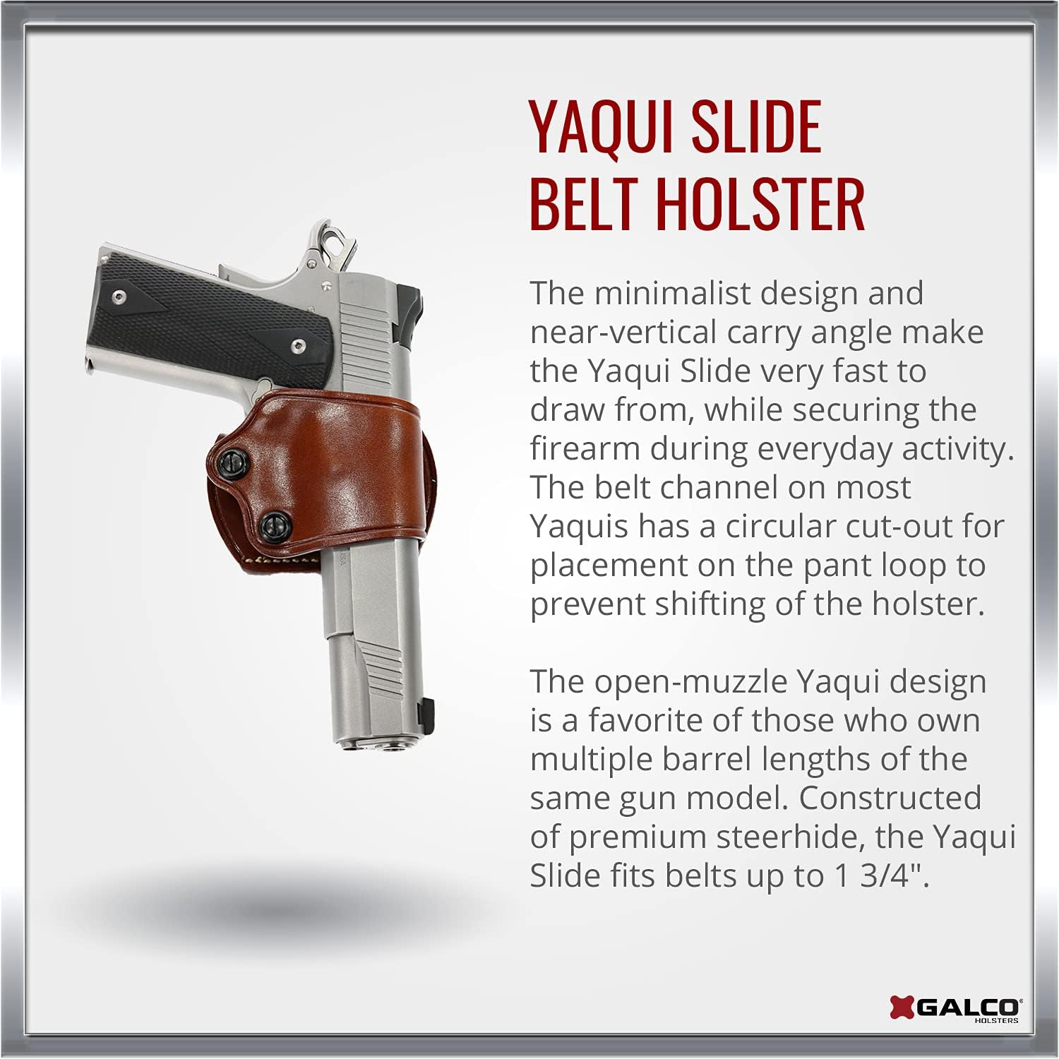 GALCO Yaqui Slide Leather Belt Holster