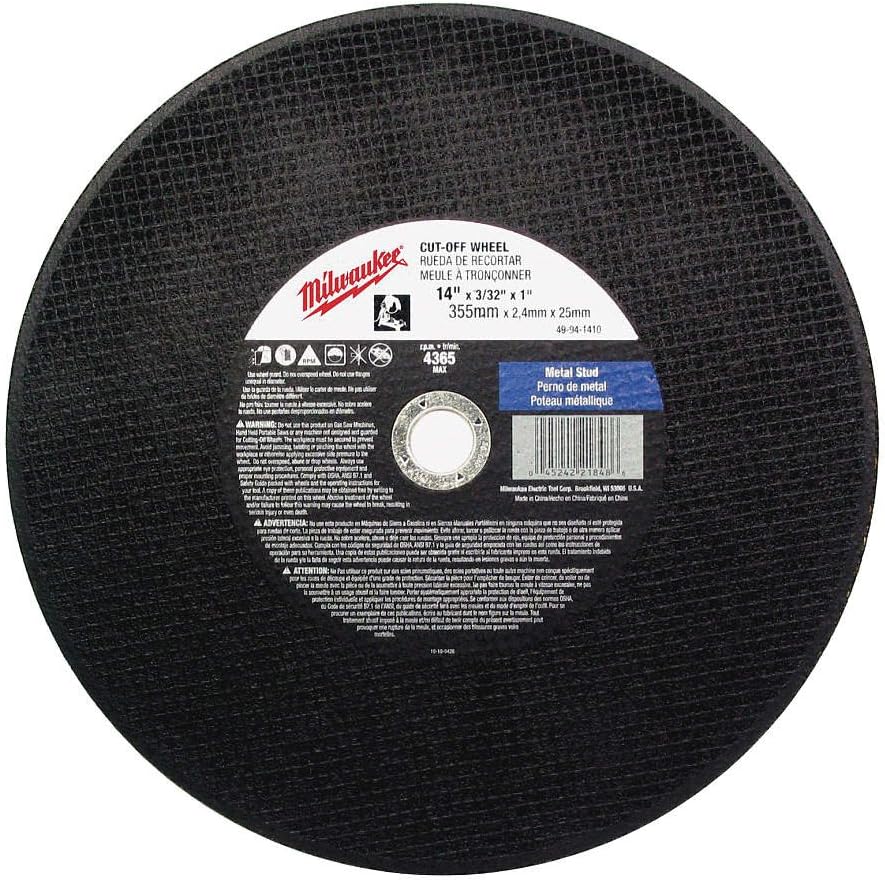 MILWAUKEE ELECTRIC TOOL 49-94-1415 Type 1 Cut-Off Wheel 14" x 3/32" x 1"