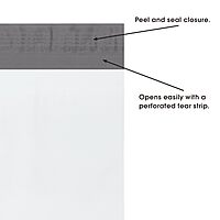 BOX USA "Poly Mailer Envelopes, 15"" x 20"" x 4"", White, Self-Seal with Tear Strip, Gusseted