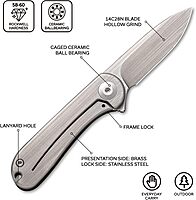 CIVIVI Mini Elementum Flipper Pocket Knife with 1.83" 14C28N Blade
