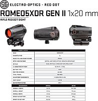 Sig Sauer ROMEO5XDR 1x20mm Red Dot Sight, Compact IPX-7 Waterproof Rifle Shooting Sight, 2 MOA/Circle Dot Dual Reticle, 12 Illumination Settings