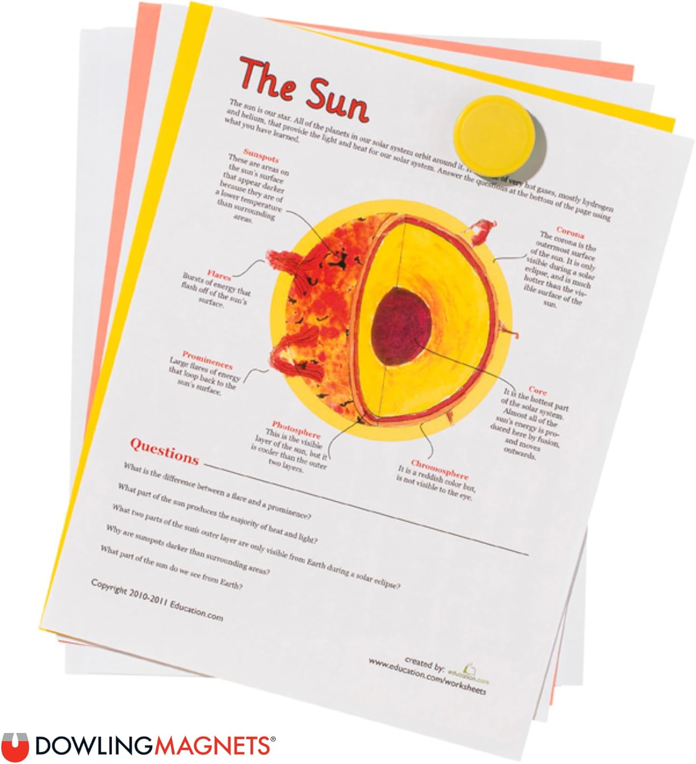 Dowling Magnets Chunky Magnets, Button, 1 1/8in, Assorted Colors, Box Of 40