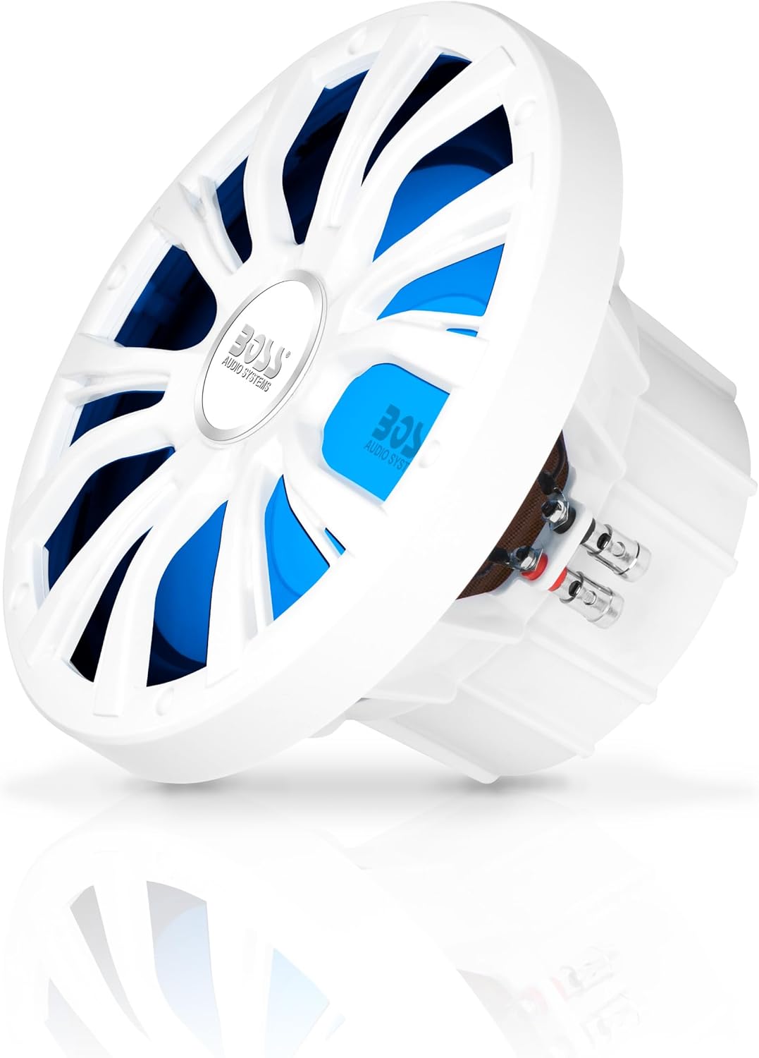 BOSS Audio Systems MRGB10W 10 Inch Boat Subwoofer - 800 Watts Max, Dual 2 Ohm Voice Coil, Multicolor Illumination