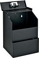 Mail Boss Locking Steel Suggestion Box (9.5" H x 7" W x 6" D) - Black